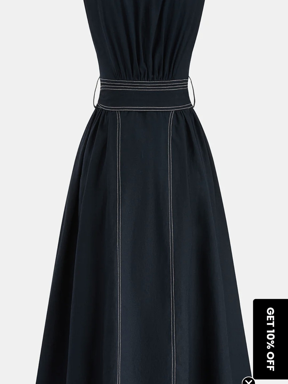 Commense Sleeveless Navy Tie-Waist Midi Dress - Picture 5 of 8